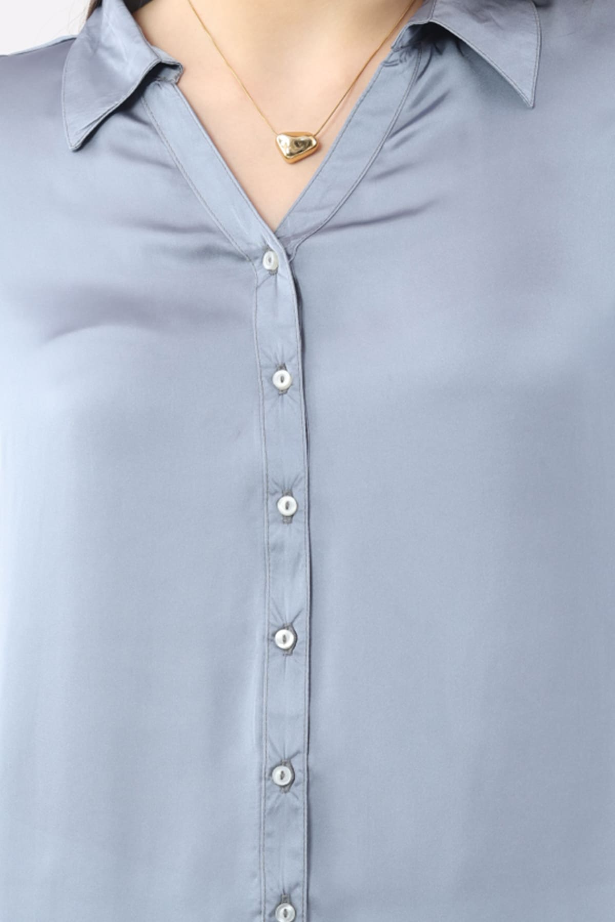 Solid Grey Shirt For Women