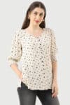 Printed Off White Top Women