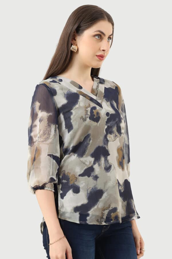 Printed Grey Top Ladies