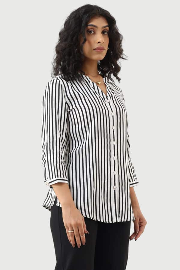 Black And White Shirt Striped For Women