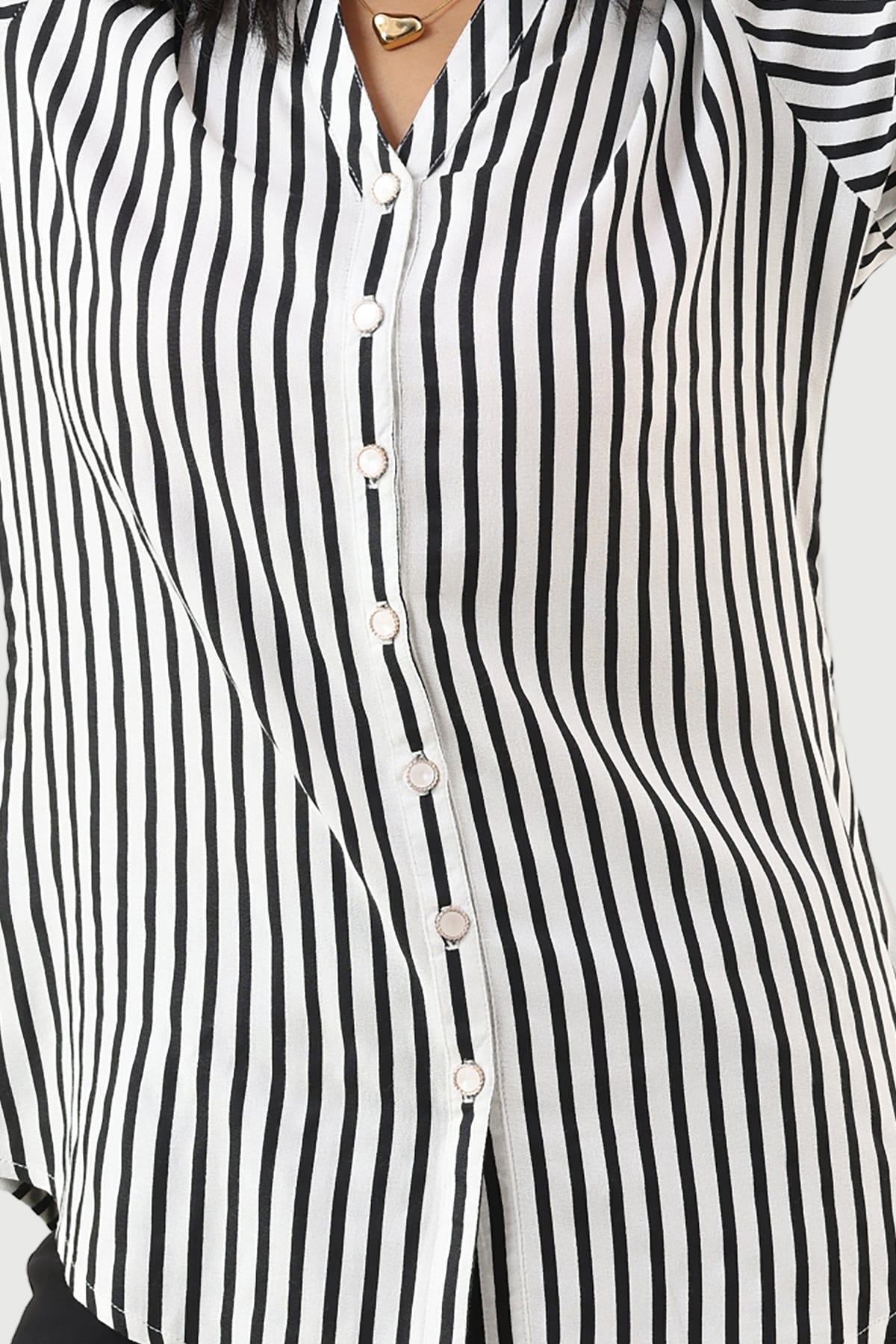 Black And White Shirt Striped For Women