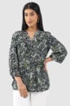 Printed Black Top For Women