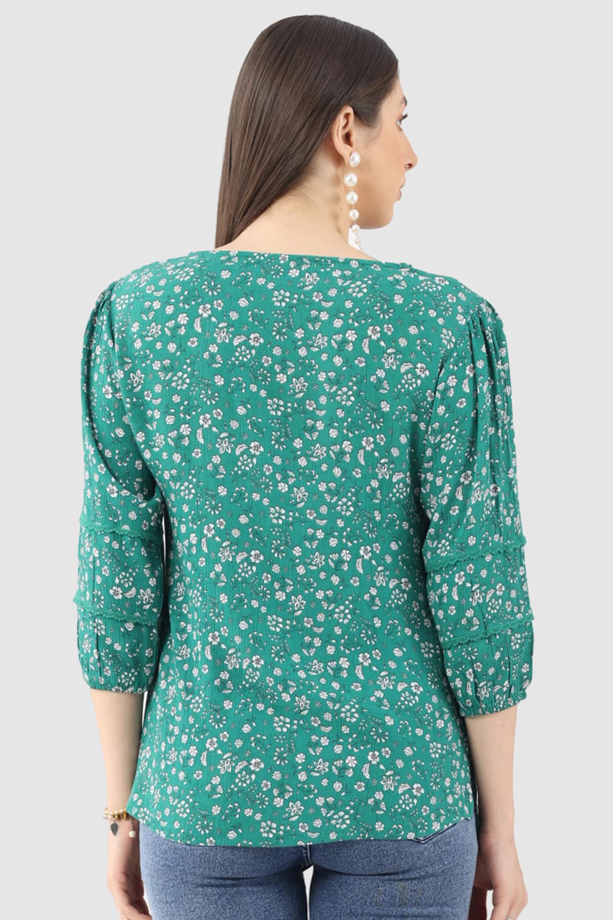 Printed Green Top Woman