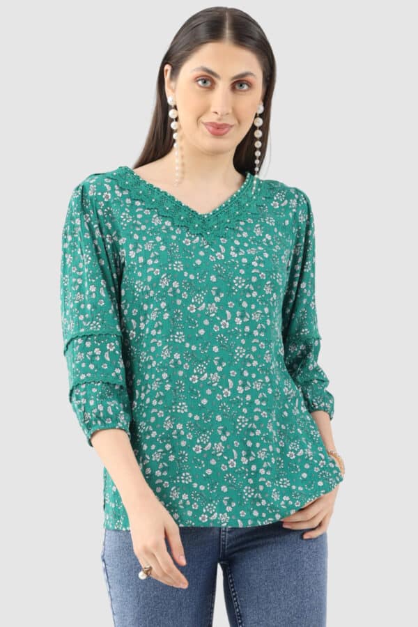 Printed Green Top Woman