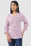 Printed Lavender Tops For Women
