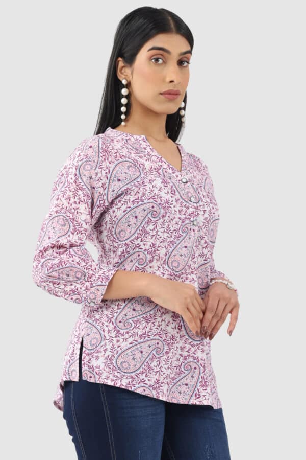 Printed Lavender Tops For Women