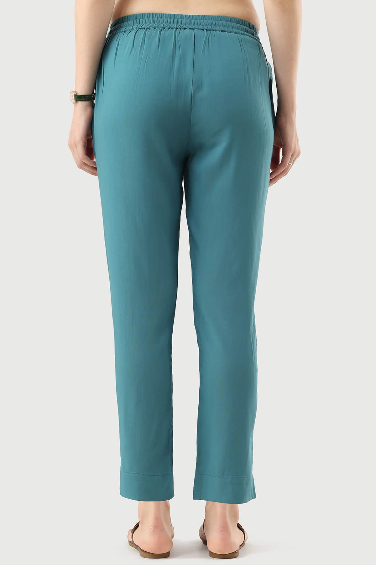 Solid Blue Palazzo For Women