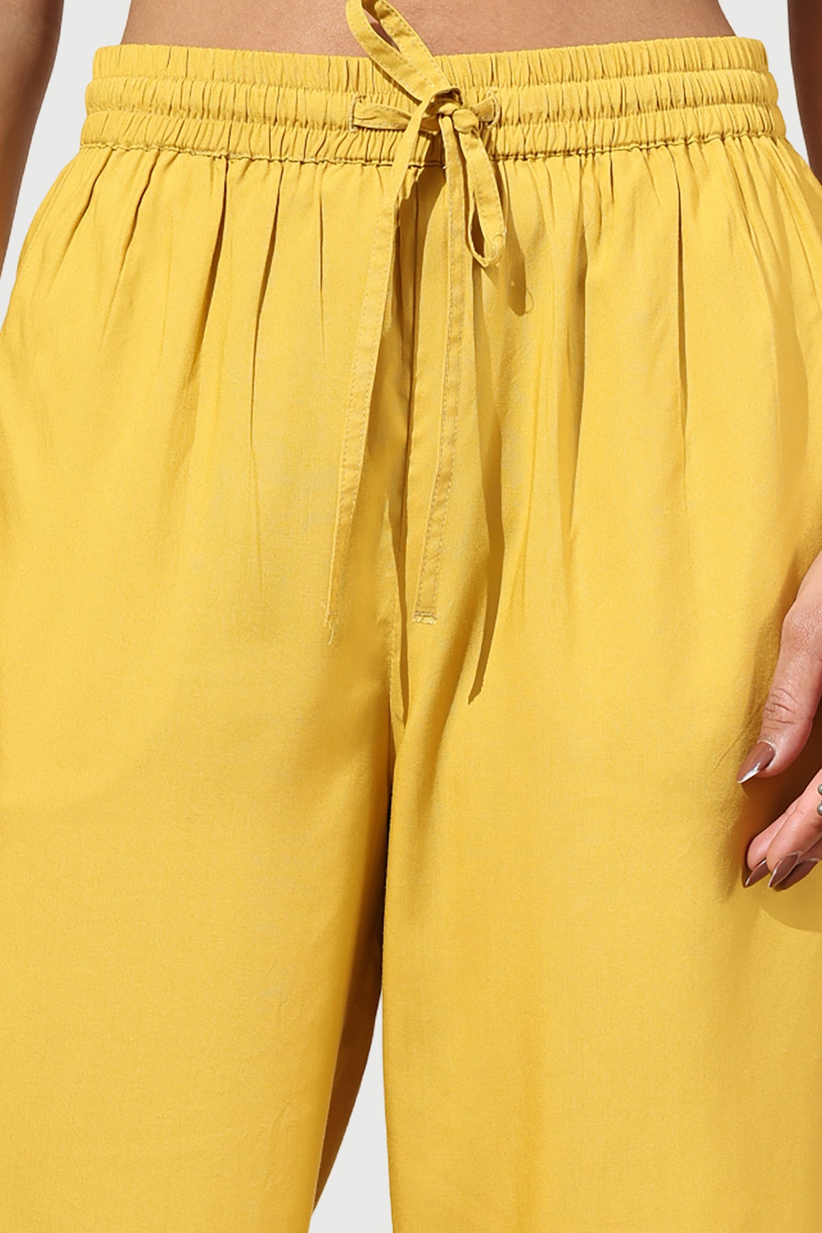 Solid Yellow Palazzo For Women