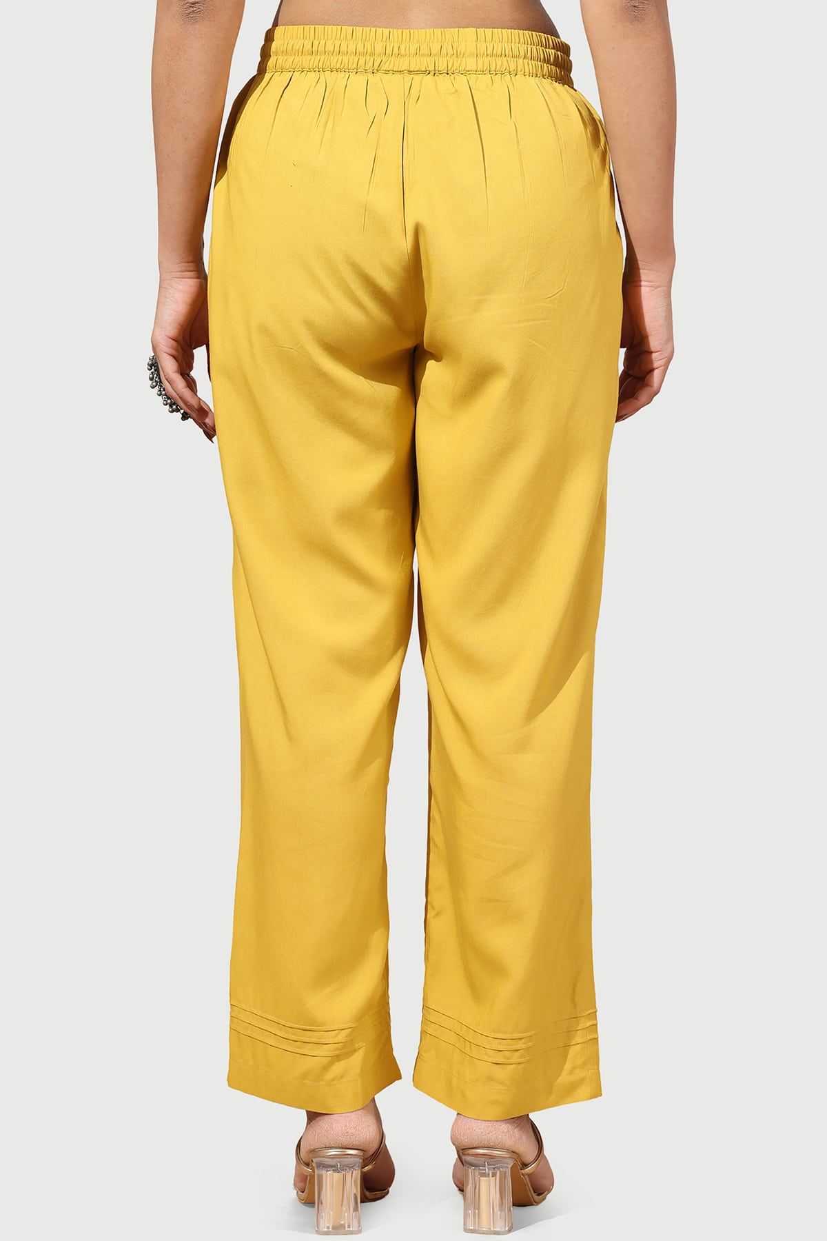 Solid Yellow Palazzo For Women