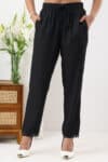 Solid Black Palazzo Pants For Women