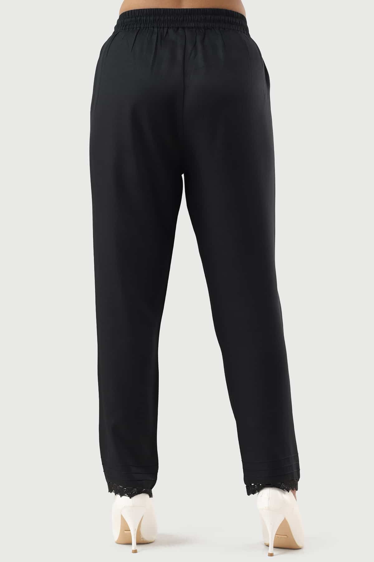 Solid Black Palazzo Pants For Women