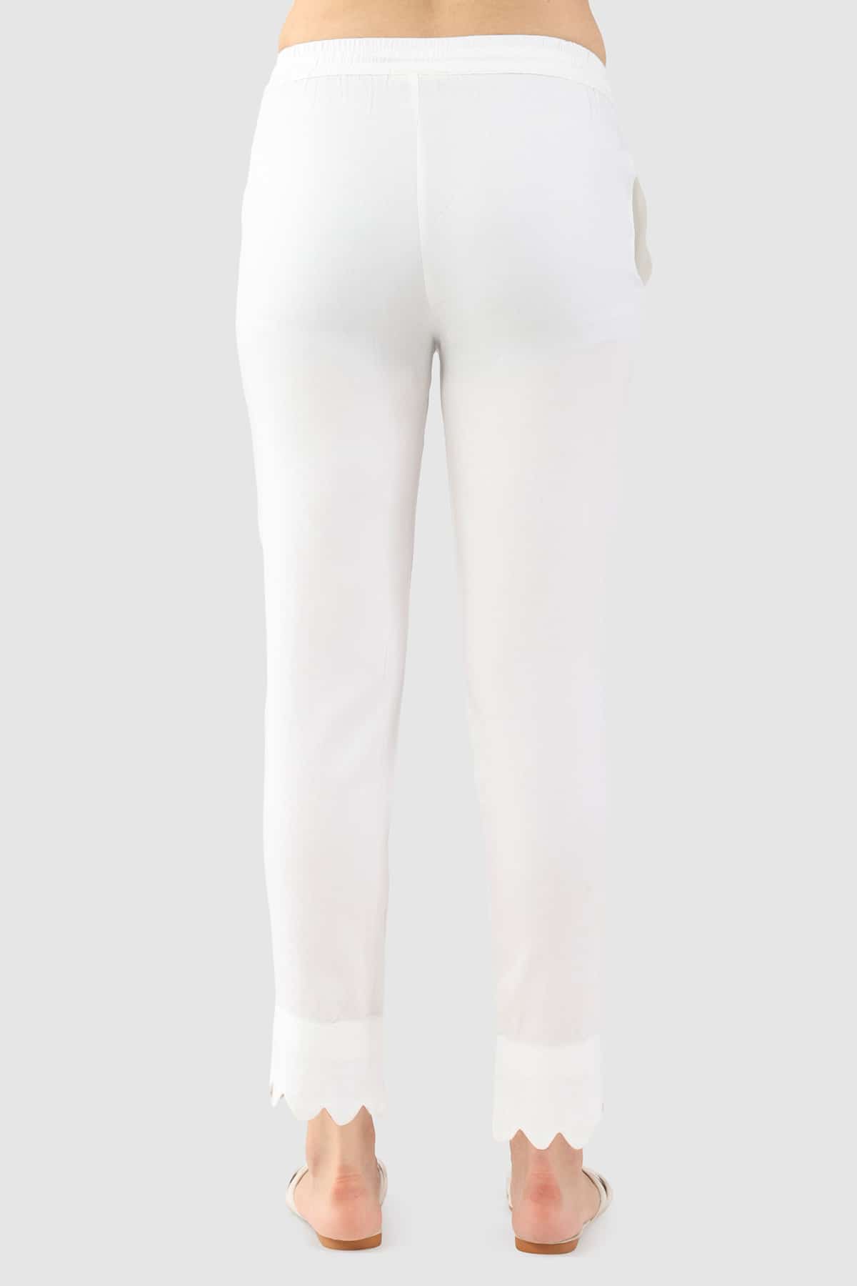 Solid White Palazzo Pants For Women