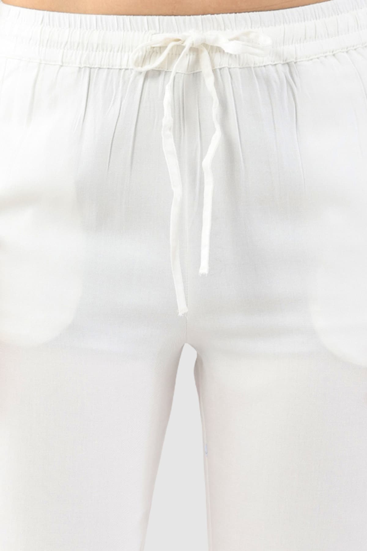 Solid White Palazzo Pants For Women