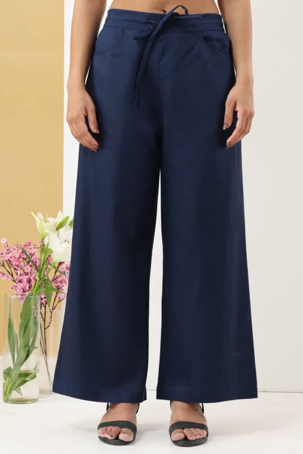 Solid Blue Pant For Women