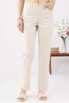 Solid Beige Pants Women