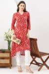 Printed Red Kurti For Women