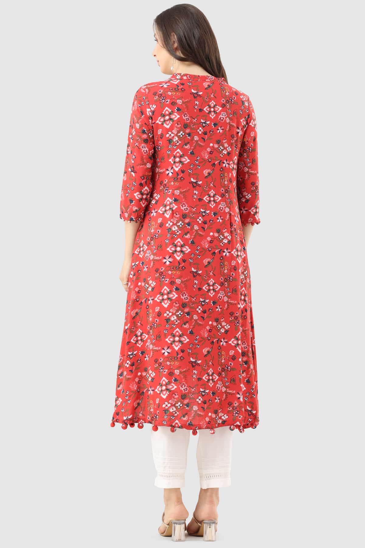 Printed Red Kurti For Women