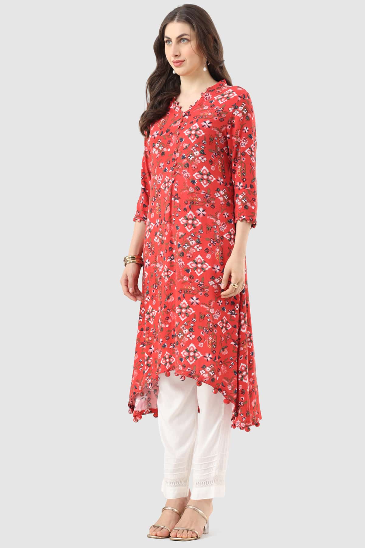 Printed Red Kurti For Women