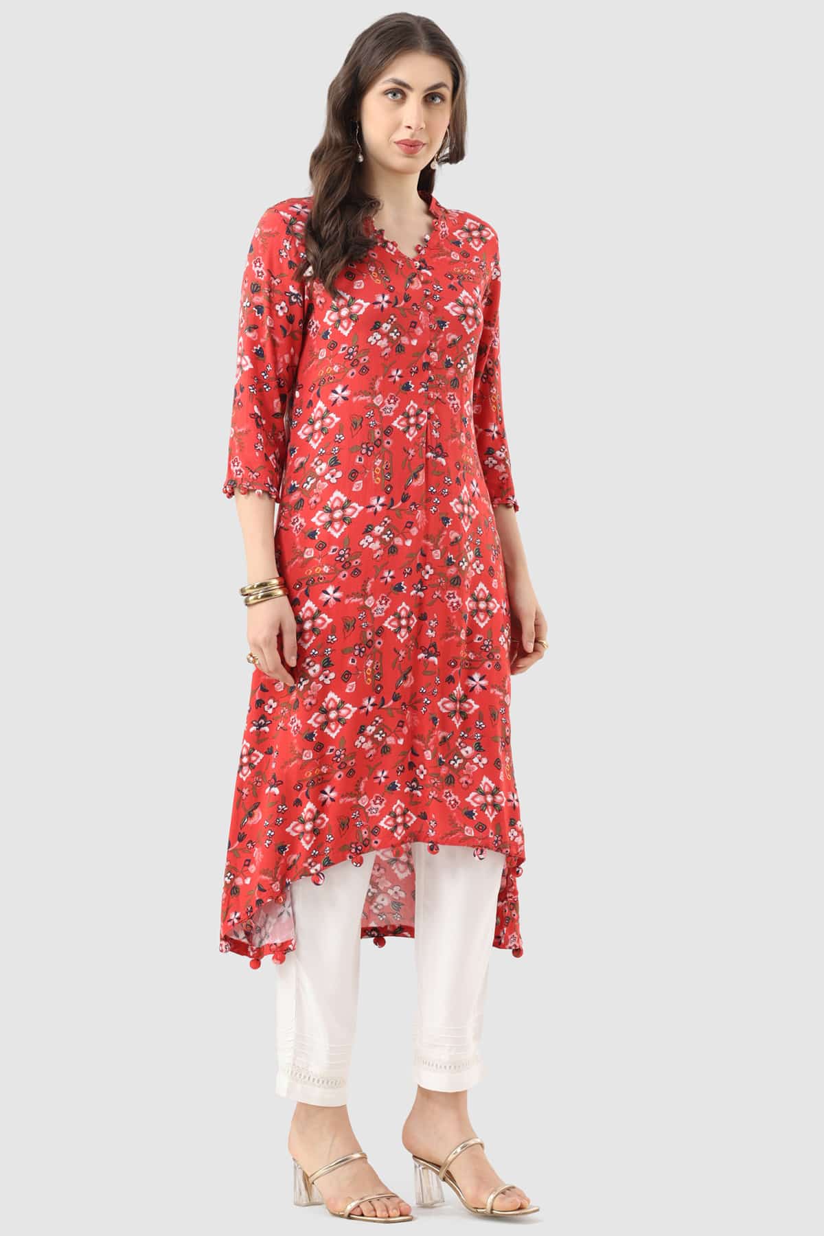 Printed Red Kurti For Women