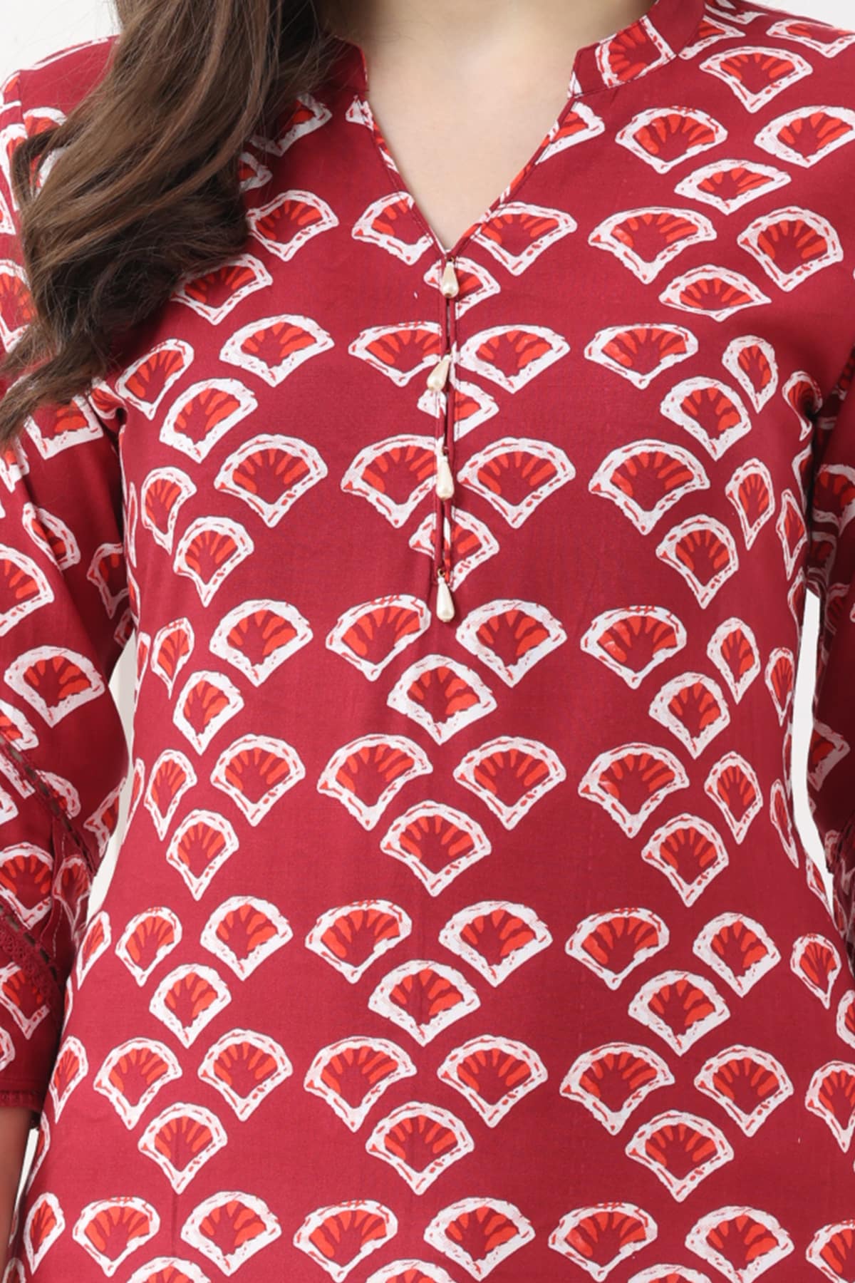Printed Maroon Colour Kurti For Women