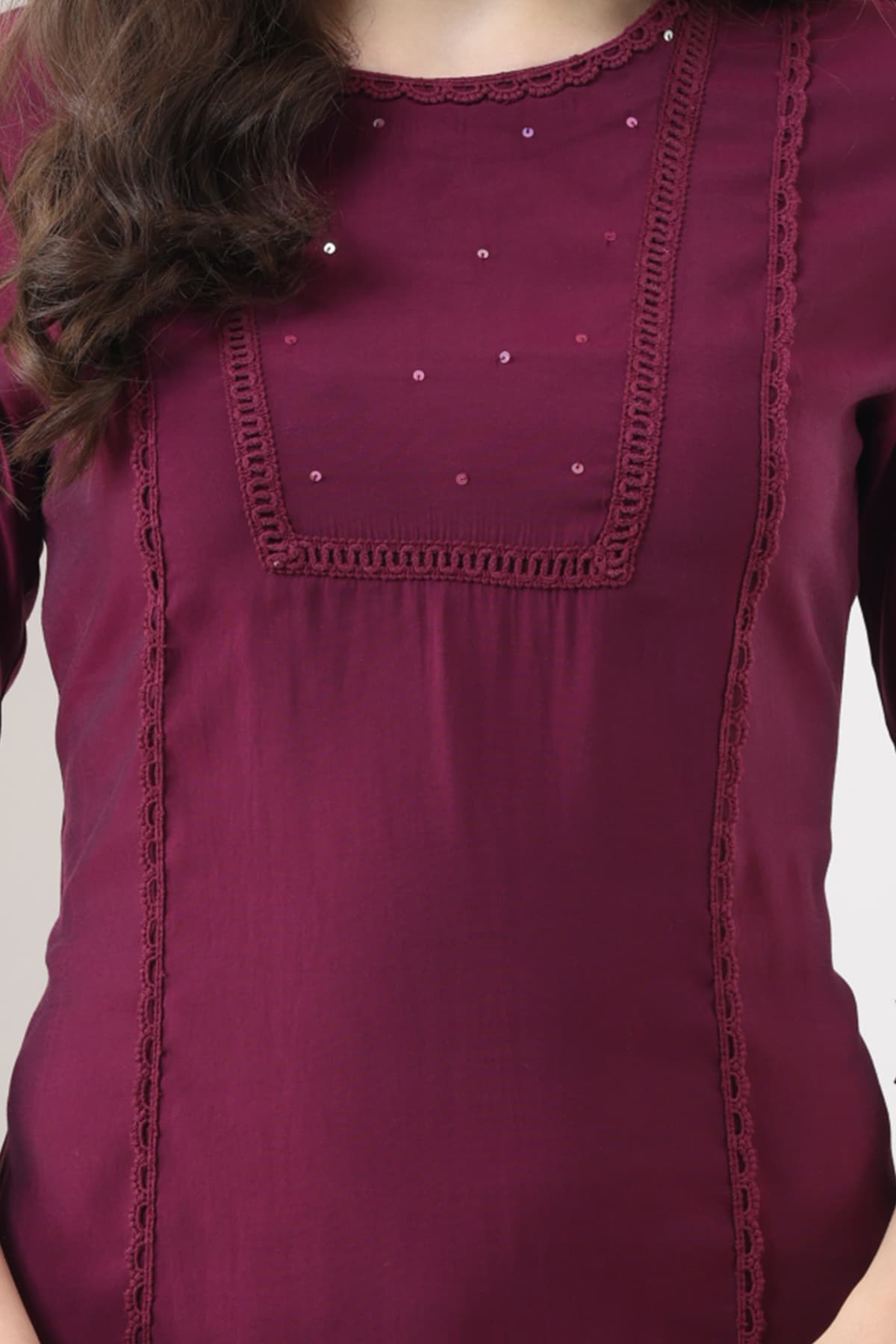 Nalina Silk Magenta Kurti For Women