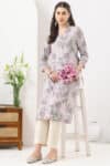Lilac Printed Kurta Woman