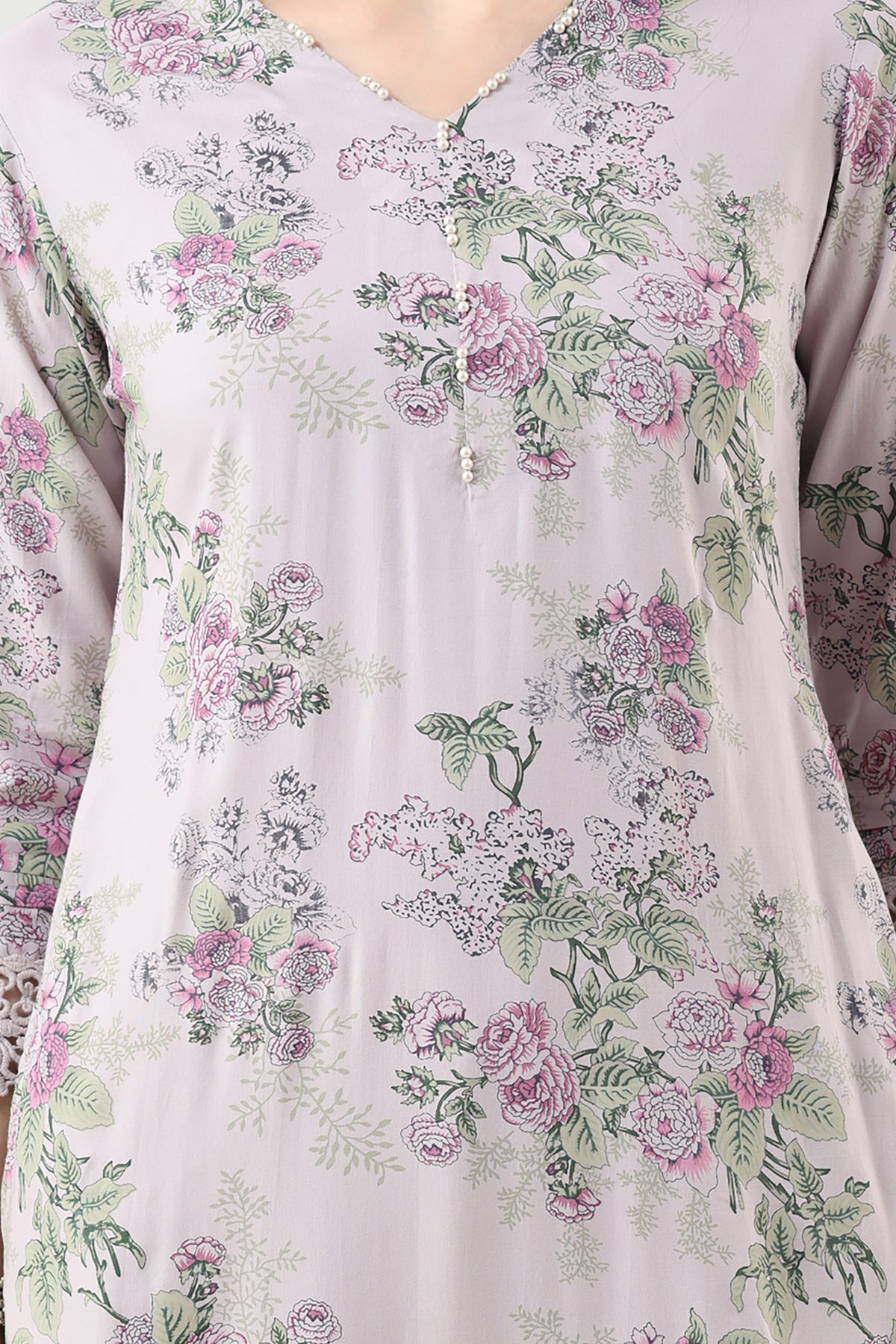 Lilac Printed Kurta Woman
