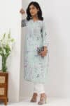 Printed Sage Green Kurta For Women