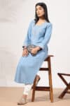 Vintage Blue Kurta For Ladies