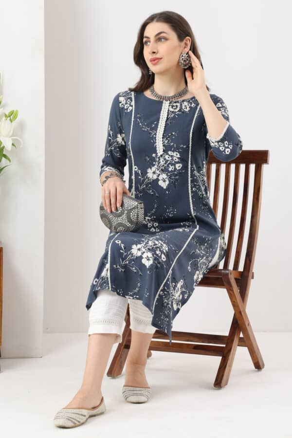 Printed Grey Kurtis For Women