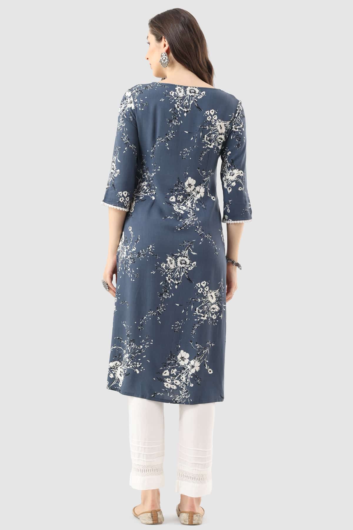 Printed Grey Kurtis For Women