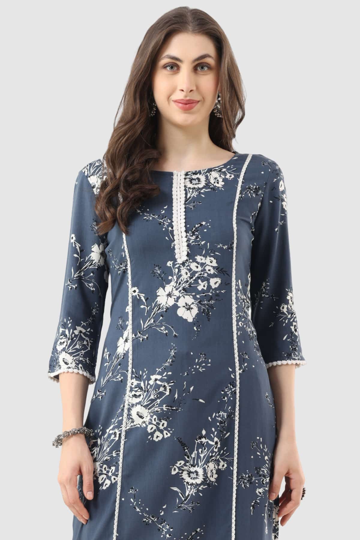 Printed Grey Kurtis For Women