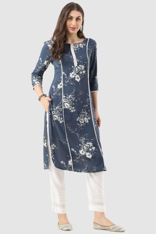 Printed Grey Kurtis For Women