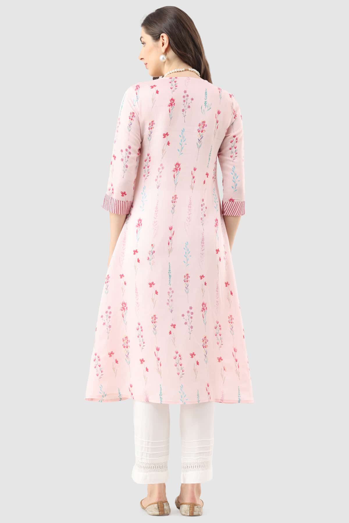 Printed Pink Kurti For Women