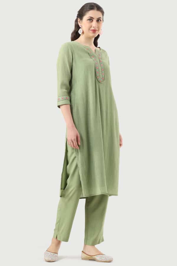 Forest Green Kurtis For Women Long