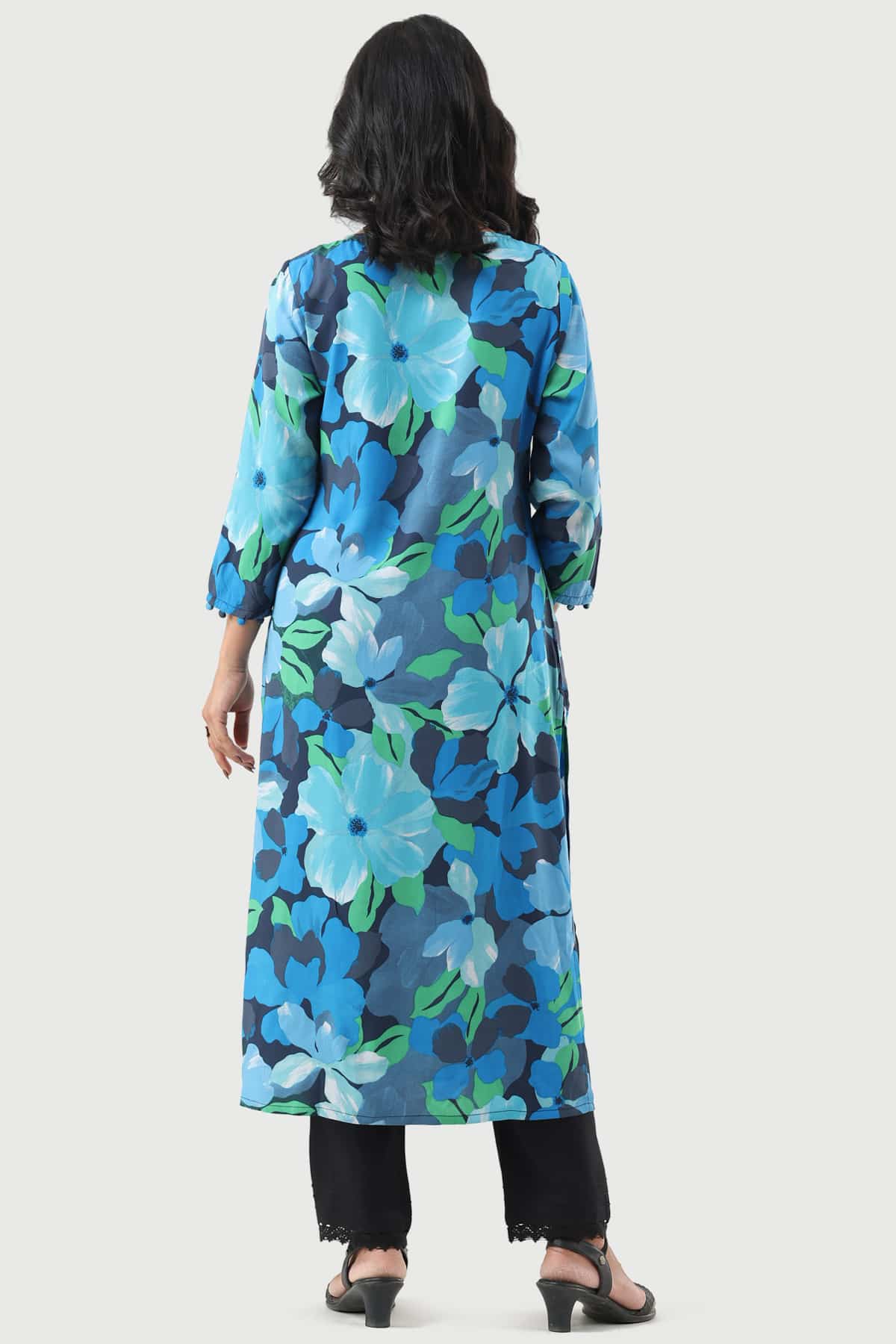 Printed Blue Kurtis For Women