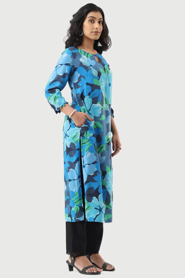 Printed Blue Kurtis For Women