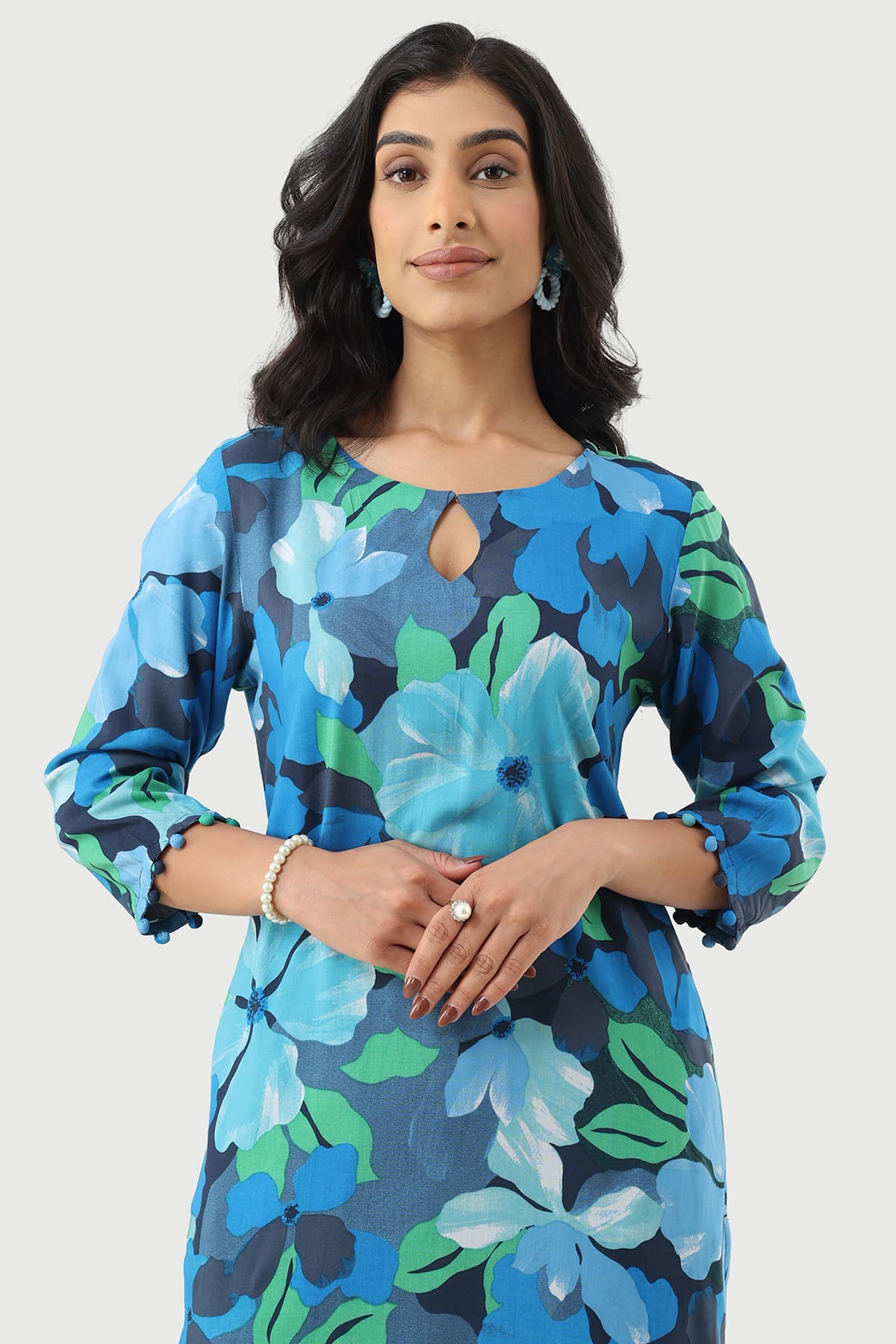 Printed Blue Kurtis For Women