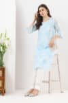 Embroidered Sky Blue Kurta For Ladies