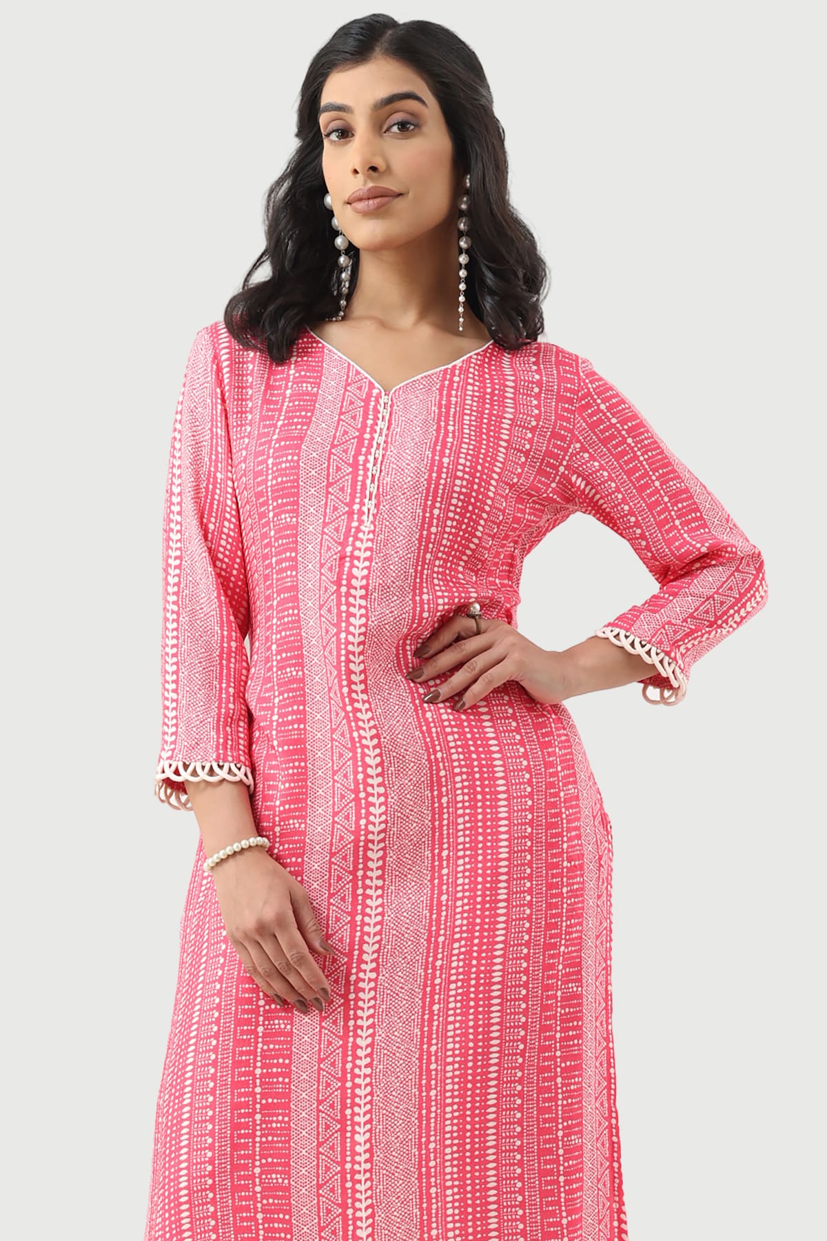 Printed Kurti In Pink Colour For Women
