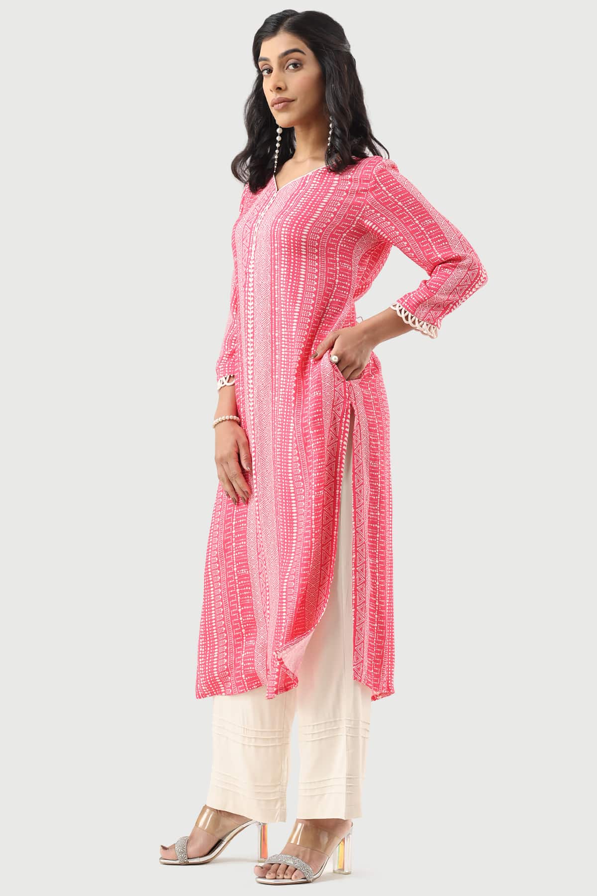 Printed Kurti In Pink Colour For Women