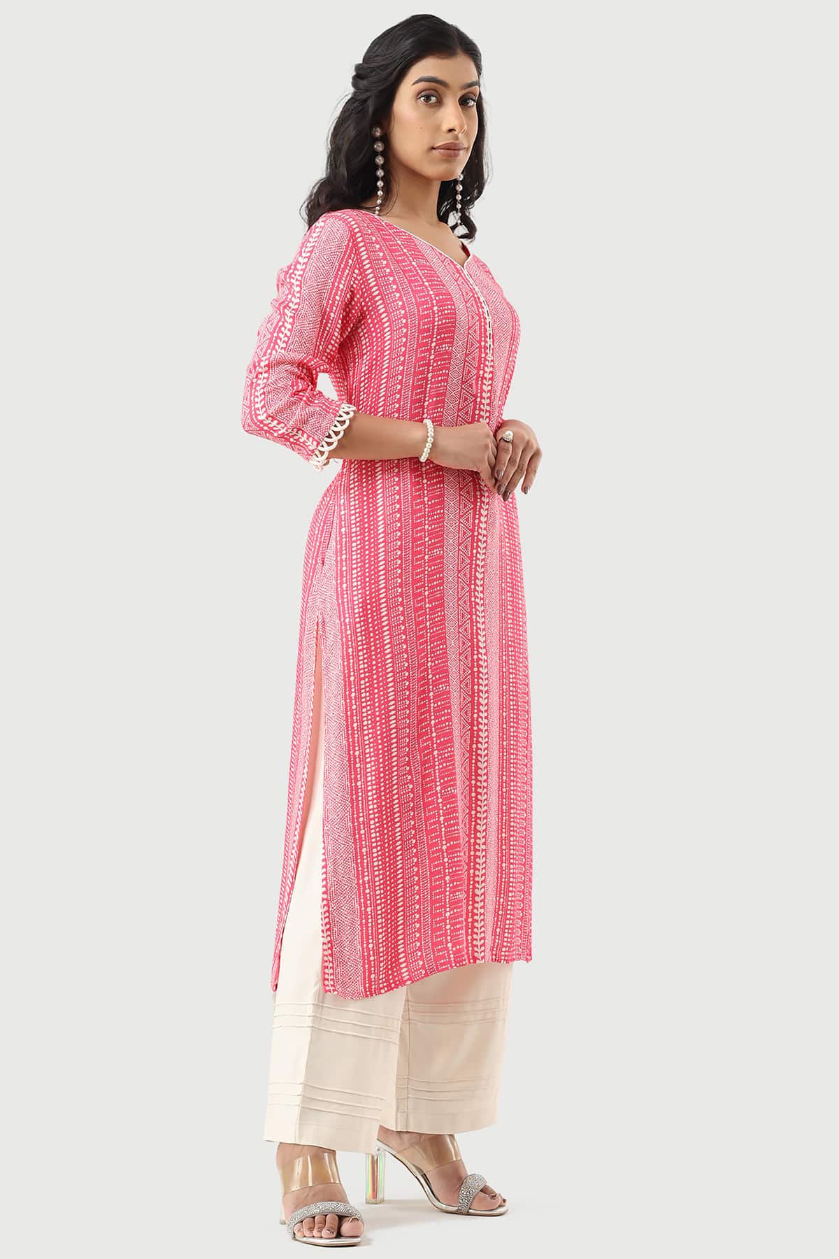 Printed Kurti In Pink Colour For Women
