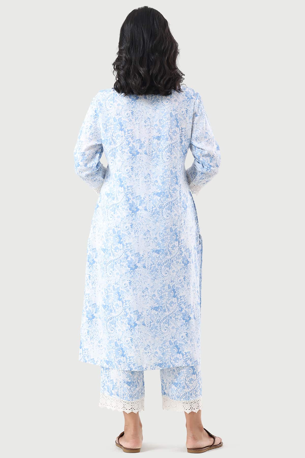 Printed Blue Kurta For Woman