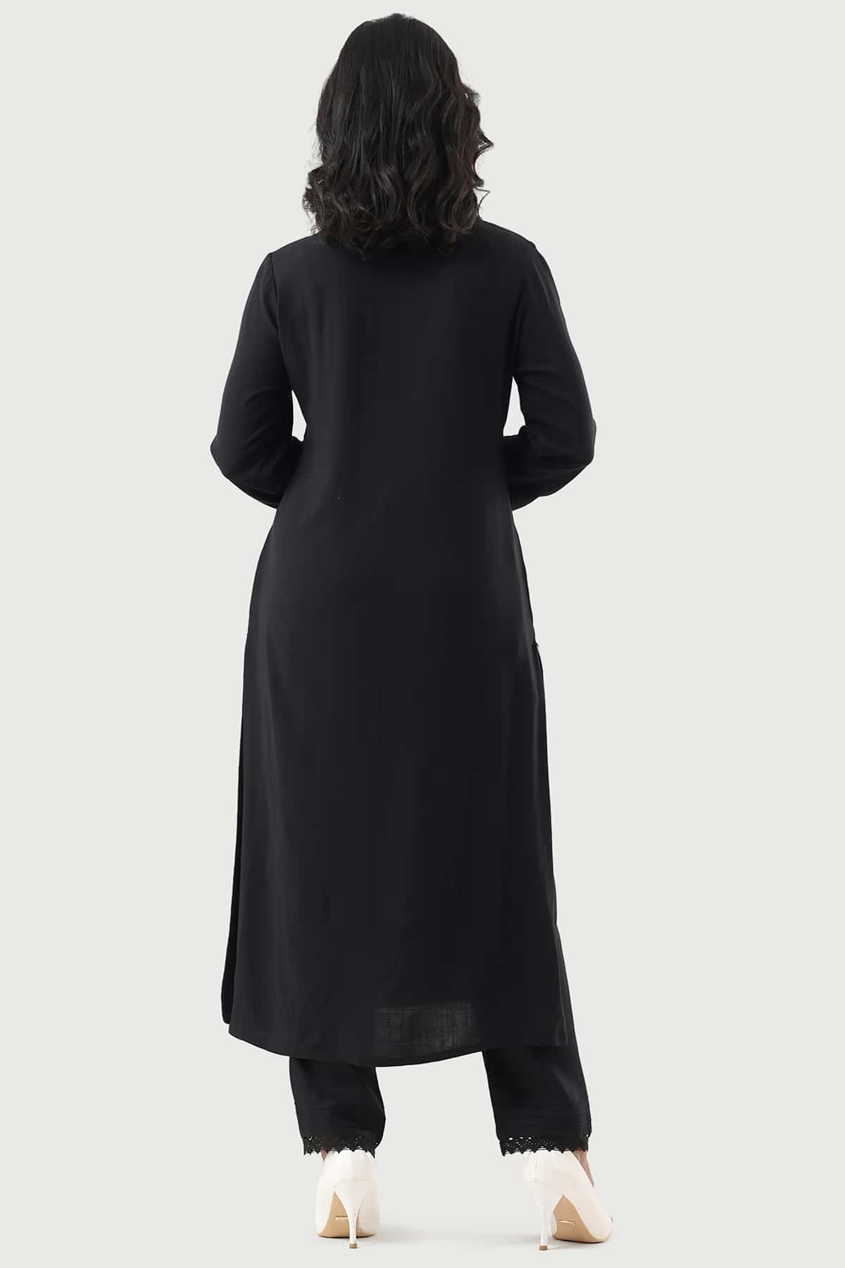 Embroidered Black Kurti For Women