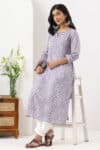 Printed Lavender Kurta For Women
