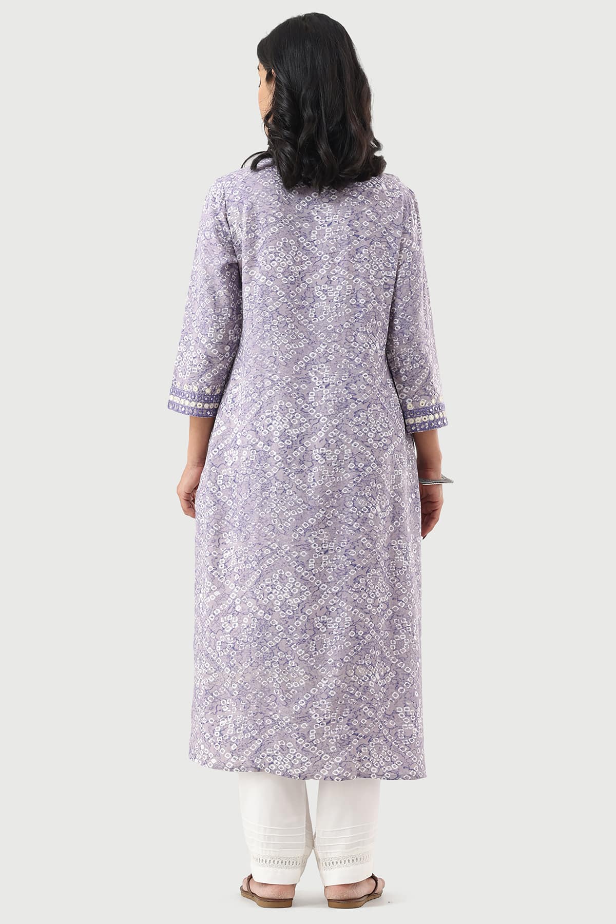 Printed Lavender Kurta For Women