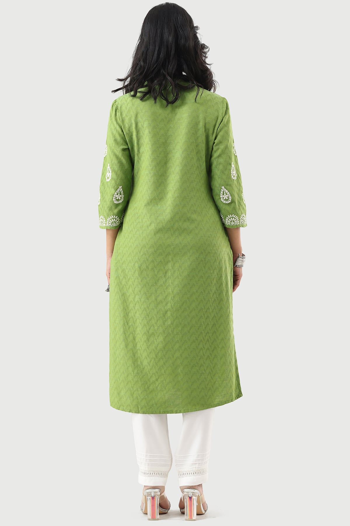 Embroidered Green Kurtis For Women
