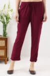 Magenta Solid Palazzo Women's Pants