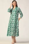 Printed Green Dress Women