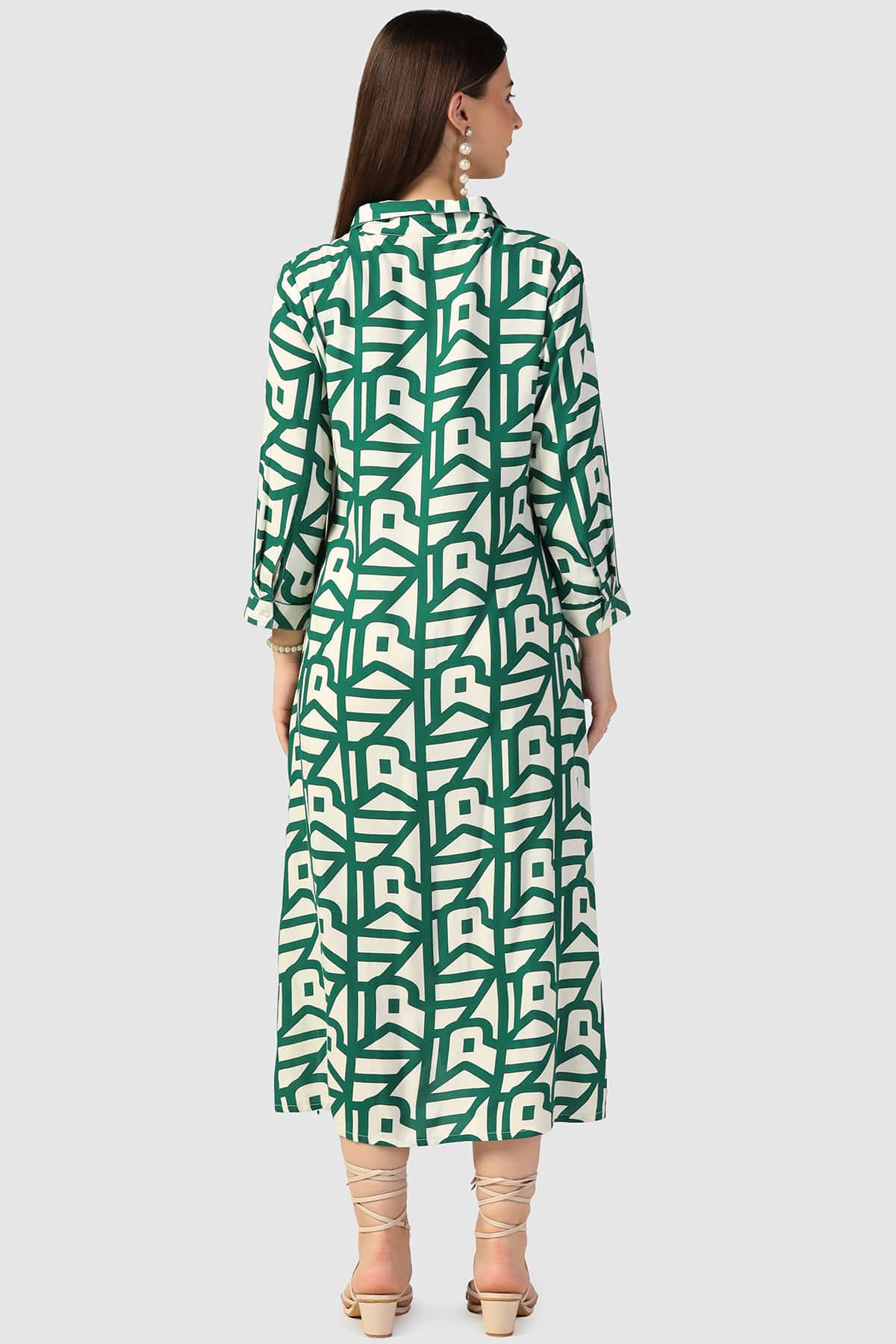 Printed Green Dress Women